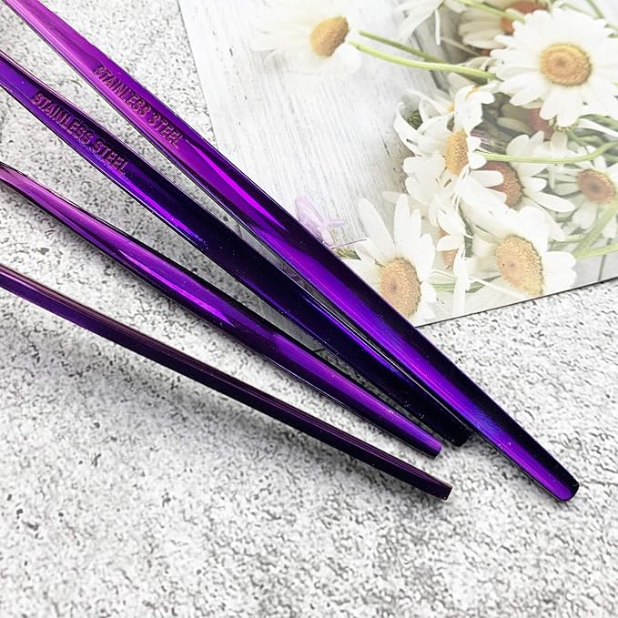 JASHII Silverware Sets, 32-Piece Stainless Steel Flatware/Cutlery/Tableware Set Service for 8 Person, Include Knife/Fork/Spoon, Mirror Polished (Purple)
