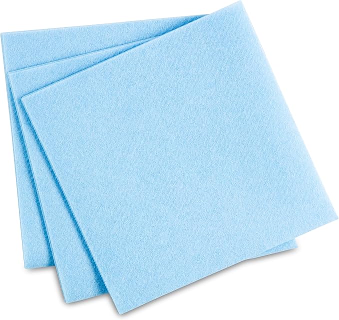 AH AMERICAN HOMESTEAD Paper Cocktail Napkins - Linen-Like Disposable Beverage Bar Napkins 4.75" x 4.75" - Bulk Square Napkins - Ideal for Party or Wedding (Baby Blue -100 Count)