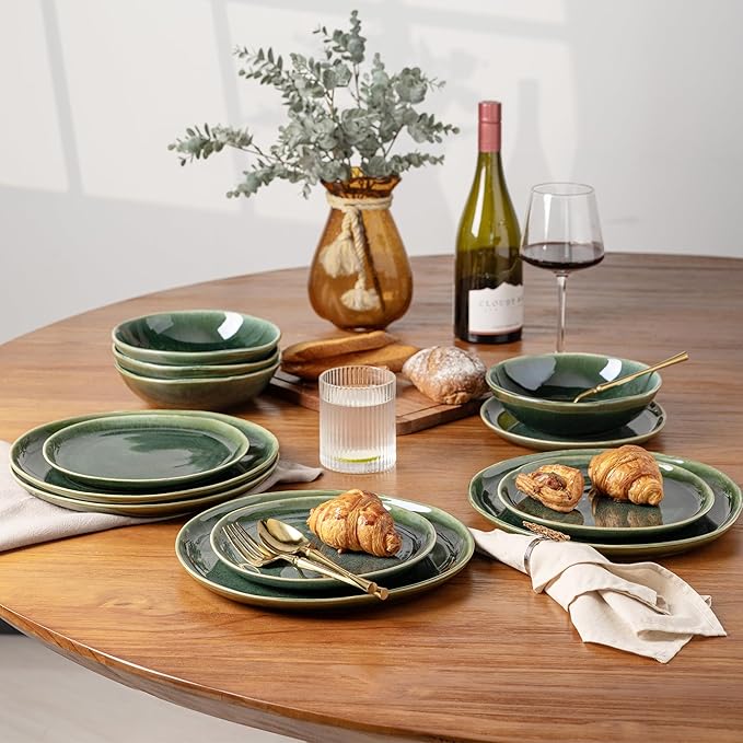 AmorArc Ceramic Plates Set of 6,8.5 Inch Handmade Reactive Glaze Stoneware Plates set for Dessert,Salad,Appetizer,Small Dinner Plates,Microwave & Dishwasher Safe,Scratch Resistant