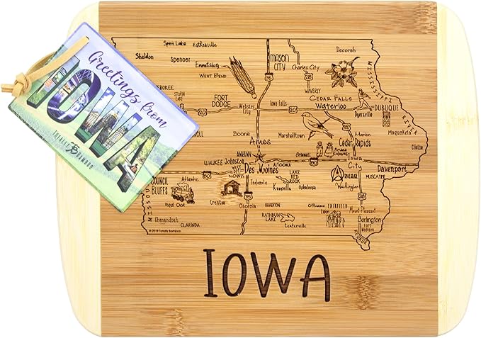 Totally Bamboo A Slice of Life Iowa State Serving and Cutting Board, 11" x 8.75"