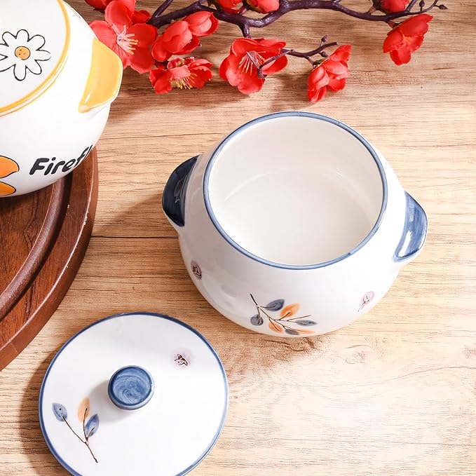 Large Ceramic Sugar Bowl with Spoon 15.2oz - Rustic Farmhouse Kitchen Canister for Sugar, Coffee, Tea - Elegant White Countertop Storage Jar, Perfect Dining Table Decoration (lh)