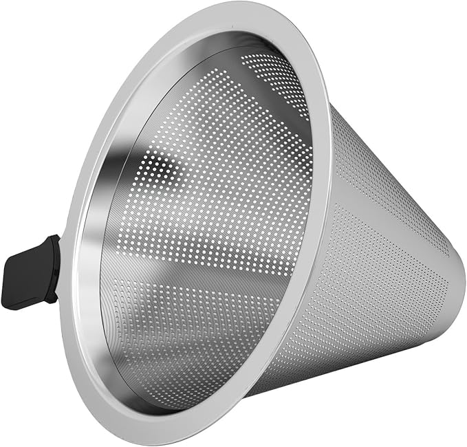 Coffee Gator Paperless Pour Over Coffee Dripper Brewer 14oz Clear (silver, Coffee Filter 27oz)