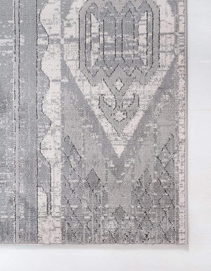 Rugs.com Oregon Collection Rug – 4' x 6' Gray Low-Pile Rug Perfect for Living Rooms, Large Dining Rooms, Open Floorplans