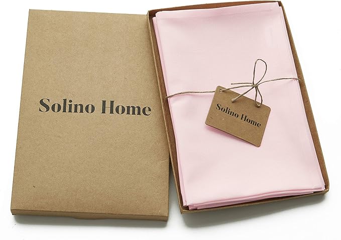 Solino Home Pink Cloth Napkins Set of 4 - Dru Cotton Linen Dinner Napkins 20 x 20 Inch for Christmas, New Year - Handcrafted and Machine Washable