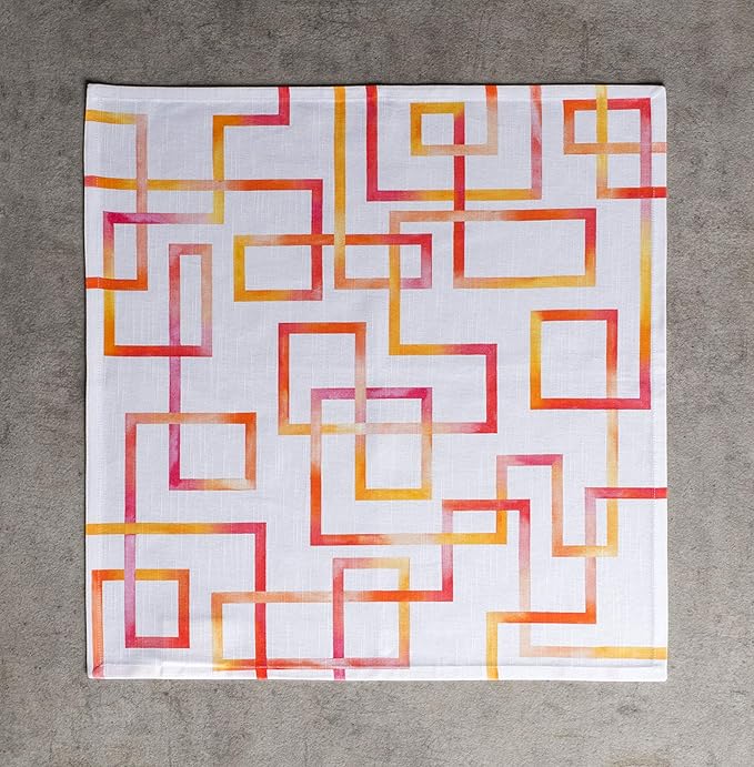 Maison d' Hermine Cloth Napkins Set of 4 100% Cotton Everyday Reusable Square Napkins Cloth Washable, Dinner, Party, Wedding, Restaurant, Spring/Summer (Summer Maze, 20" x 20")