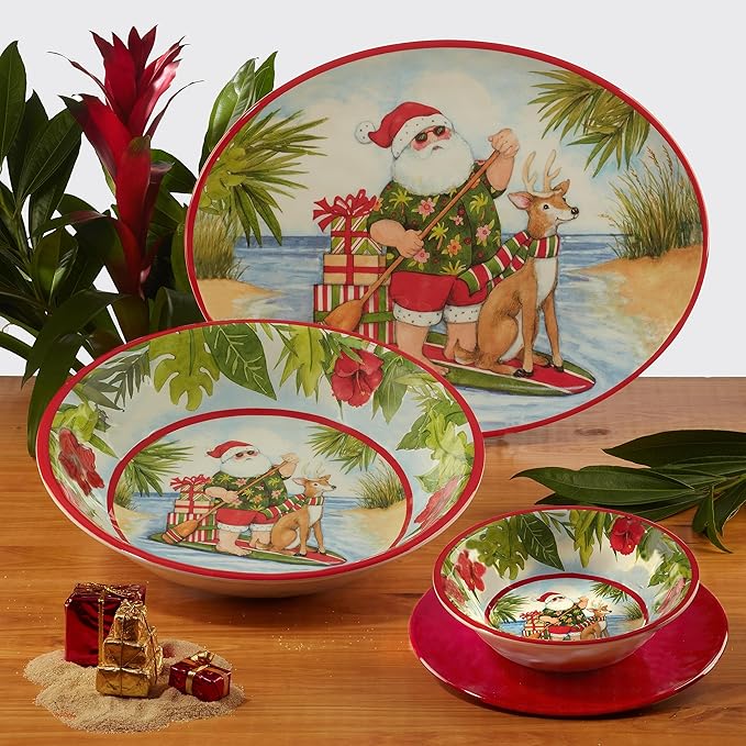 Certified International Santa's Wish Melamine Luncheon/Canape Plates, Set of 6