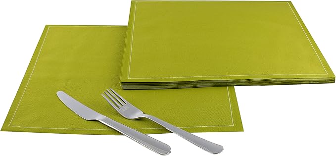 Five Star Napkins 100% Cotton Dinner Napkins, Dinner Napkin, Disposable Napkin, Everyday, Events, Receptions, Party Napkin, Catering, Weddings, Cotton Napkins, Bulk, 25 Pack, Pear