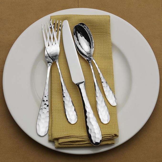 Mikasa, Lilah Flatware Service for 8, 45 Piece Set, 18/10 Stainless Steel, Silverware Set with Serving Utensils (Pack of 2)