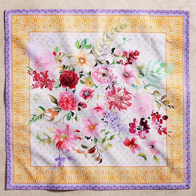 Maison d' Hermine Napkin 100% Combed Cotton Premium Cloth Napkin Decorative Washable Napkins Set of 4 for Home, Kitchen, Dining, Cocktail Parties & Camping - Summer Joy (20”X20”)