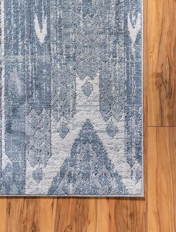 Rugs.com Oregon Collection Rug – 10' x 14' Light Slate Blue Low-Pile Rug Perfect for Living Rooms, Large Dining Rooms, Open Floorplans