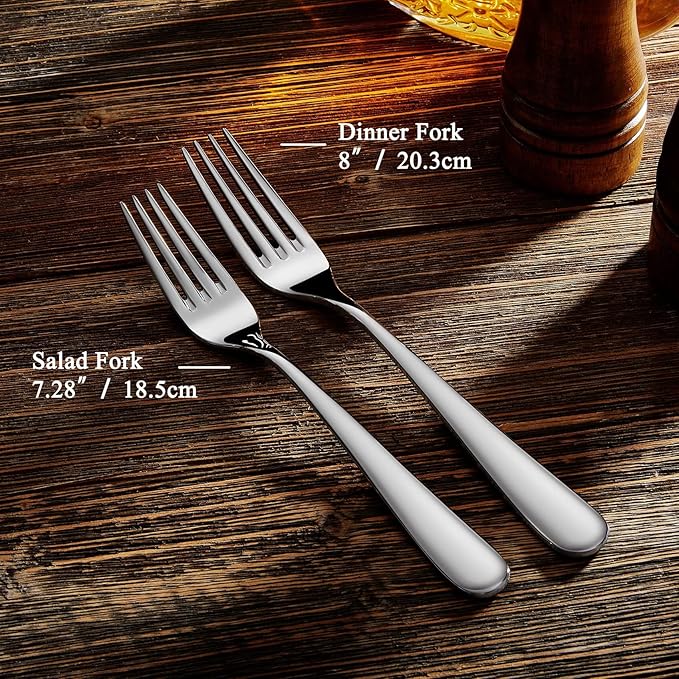 KEAWELL Premium 65-Piece Louise Silverware Set, 18/10 Stainless Steel, Service for 12, Fine Flatware Set, Smooth and Exceptional mirror finish, Dishwasher Safe (65)
