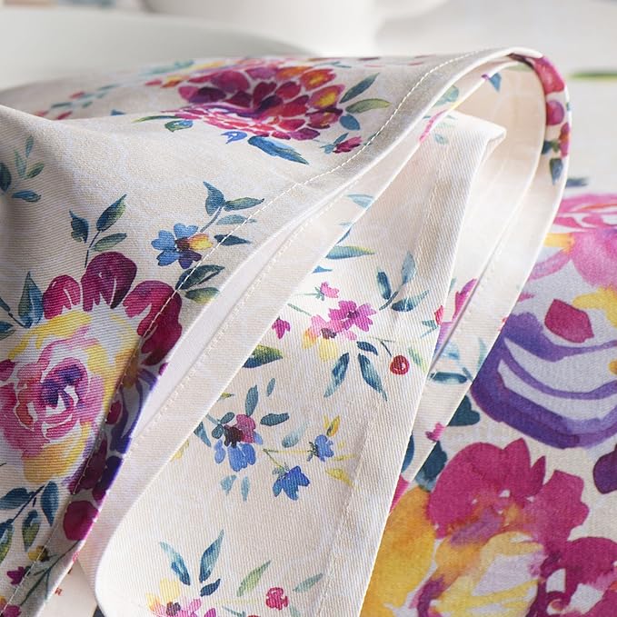 Maison d' Hermine Cloth Napkins Set of 4 100% Cotton Everyday Reusable Square Napkins Cloth Washable, Dinner, Party, Wedding, Restaurant, Spring/Summer (Rose Garden, 20" x 20")