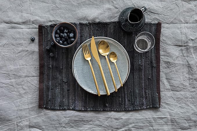 Mepra Due Ice Oro Serving Set – Brushed Golden Finish, Dishwasher Safe Cutlery for Fine Dining