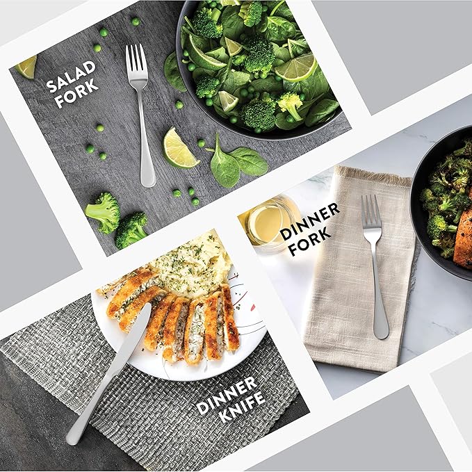 FineDine 20-Piece Stainless Steel Silverware Set - Kitchen Utensils Set Serving For 4, Cutlery Set - Flatware Set Includes Spoons, Forks & Knifes - Dishwasher Safe Stainless Steel Utensils Set