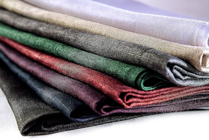 Solino Home Linen Placemats Set of 6 - Oyster Grey Placemats 14 x 19 Inch - 100% Pure Linen Table Mats for Spring, Easter - Athena