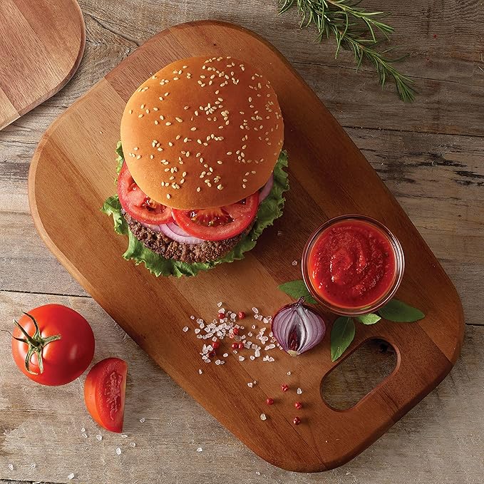 Tramontina Provence Mahogany Burger Serving Board Set, 2 Pack - 13.25 x 9 in with Natural Oil Finish, 81000/027DS