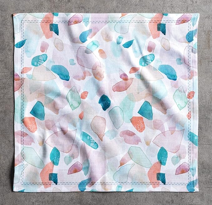 Maison d' Hermine Cloth Napkins Set of 4 100% Cotton Everyday Reusable Square Napkins Cloth Washable, Dinner, Party, Wedding, Restaurant, Spring/Summer (Summer Picnic, 20" x 20")