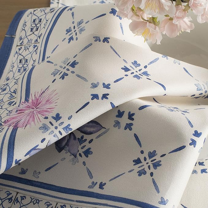 Maison d' Hermine Cloth Napkins Set of 4 100% Cotton Everyday Reusable Square Napkins Cloth Washable, Dinner, Party, Wedding, Restaurant, Spring/Summer (Faience, 20" x 20")