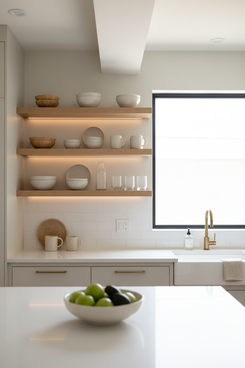 How to Style Open Kitchen Shelves Beautifully