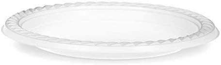 Basix [200 Count] Disposable 7 inch White Plastic Luncheon Plates, Microwavable, Great For Events, Home, Office, Wedding, Parties, or Everyday Use, 2 Packs