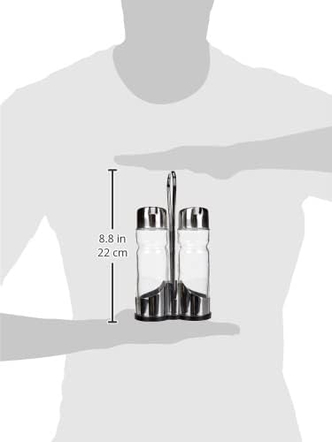 IBILI Cruet Set, 27 x 12 x 6 cm, Silver/Transparent