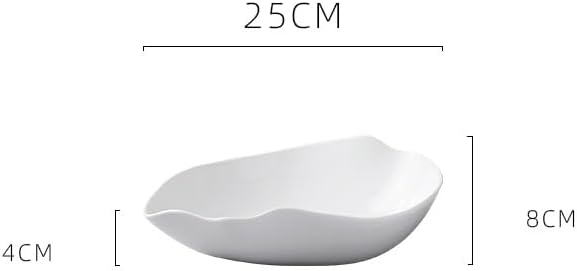 Dinner Plates 10-inch Hotel White Ceramic Kitchen Tableware Irregular Creative Fusion Service Appetizer Plate Club Deep Bowl Kitchen Salad Bowl
