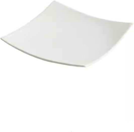 SONGCHAO Party Supplies White Ceramic Square Dinner Plate Home Shallow Plate Restaurant Western Food Plate Appetizer Plate Salad Plate Party Plates (Color : 9.3inch)