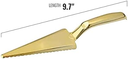 Smarty Had A Party Disposable Plastic Serving Cutlery, Flatware Set, Dinnerware for Wedding, Birthday Party & Other Occasions (Gold, Cake Cutters (12 Cake Cutters))