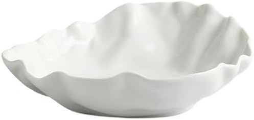 Creative 6-Inch White Ceramic Appetizer Plates - Unique Shaped Dinnerware for Fruit, Salad & Breakfast - Set of 8 - Stylish Tableware for Home Use