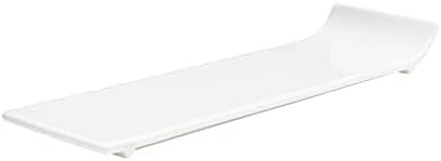 Vikko Rectangular Appetizer Plates, Set of 6 Small White Plate with Lifted Edge, Elegant Dishware for Serving Entres, Appetizers and Desserts, Dishwasher Safe, Microwave Safe