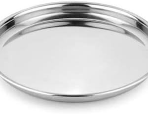 Stainless Steel Dinner Plates, Lunch Plate, Thali, Serving Tray, Round Shape Dinner Plates - Size 11" Dia, Wt. 350gm/12.34 oz