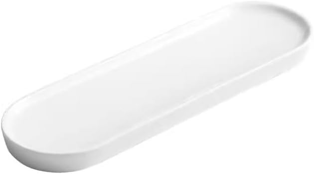Kitchen Plates Ceramic Long Oval Dinner Plate Snack Plate Desktop Decoration Sushi Plate Restaurant Dessert Plate Appetizer Plate Restaurant Plates(35.5cm)