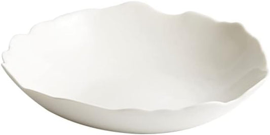 SONGCHAO Party Supplies Serving Plate Tray Creative Polygonal Ceramic Plate Vegetable Plate Home Soup Plate Deep Plate Fruit Plate Tableware Party Plates, 25 cm