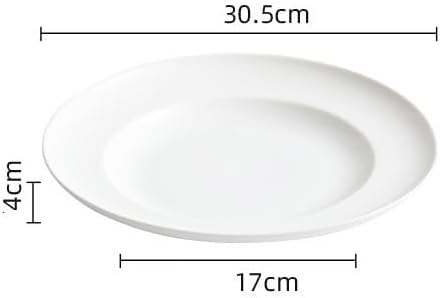 Appetizer Plates Plate Tableware Deep Soup Plate Large Vegetable Plate Household White Ceramic Plate Cheap Plates(Small)