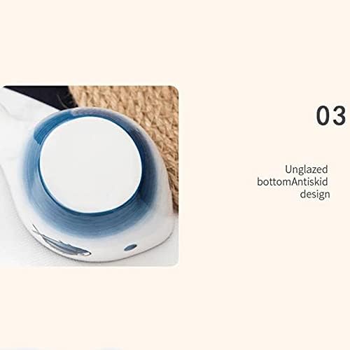 Appetizer Bowls 5.41Oz Sauce Dish Fish Shape Dip Bowl Set Ceramic Soy Sauce with Handle Sushi Dipping Bowls Ketchup Salad Appetizer Plates Serving Dishes Bowls(Set of 4) Salad Bowls ( Size : 3.94x2.76