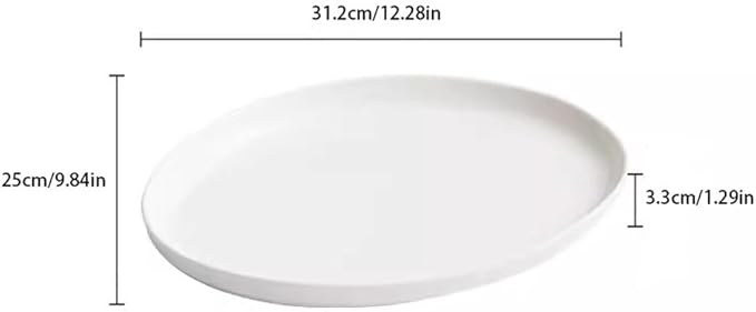 SONGCHAO Party Supplies Ceramic Plate, Light Luxury Steamed Fish Plate, Household Oval Plate, Artistic Conception Dish, Tableware, Dinner Plate Party Plates (Size : Large)