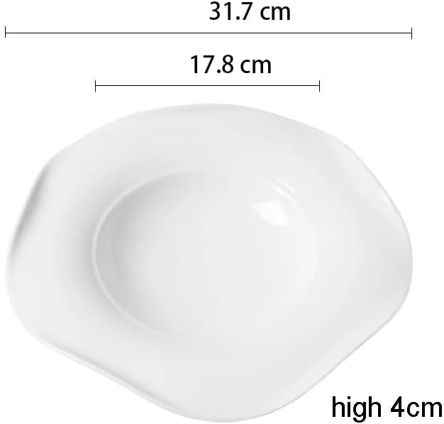 Kitchen Plates Ceramic Dinner Plate Irregular Shape Pasta Sushi Steak Plate Simple Restaurant Solid Color Tableware Dessert Tray Cooking Dishes Cold Dish Plate Restaurant Plates(A 12.5 inch)