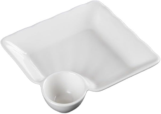 Multi Purpose Appetizer Ceramic Tray Vinegar Bowl Elegant Sushi Cookie Serving Dishes Dipping Sauce Plate for Dumplings French Fries Snacks Homes Restaurants Design Sense Souvenirs