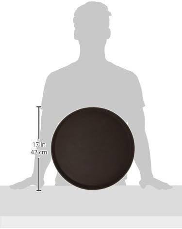 Winco 16" Easy Hold Rubber Lined Tray, Brown, Round