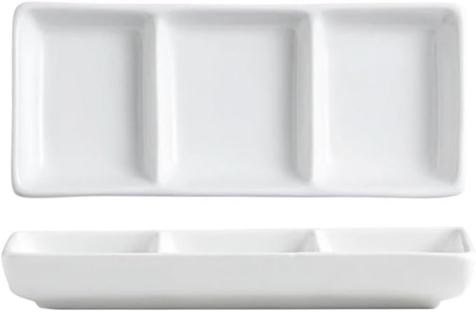 Appetizer Plates White Ceramic Seasoning Dish Sushi Dish Soy Sauce Dish Molecular Cuisine Tableware for Condiment(Large)