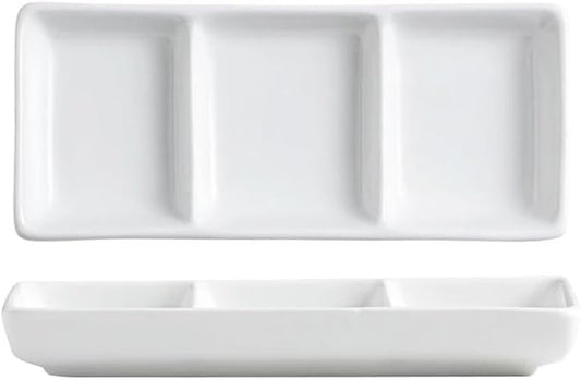 Appetizer Plates White Ceramic Seasoning Dish Sushi Dish Soy Sauce Dish Molecular Cuisine Tableware for Condiment(Large)
