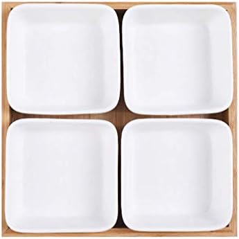 Ceramic Dinner & Appetizer Plates Set - Separated Fruit & Snack Tray for Living Room, Elegant Bowl Set for Serving Dry Fruits, Perfect for Parties & Entertaining