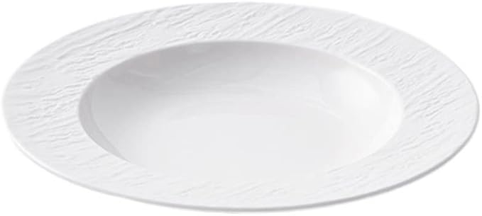 Dinner Plates Set Serving Plate Breakfast Plate Ceramic Straw Hat Plate Deep Dish Western Dinner Plate Salad Plate Hotel Tableware Kitchen Salad Bowl(B)