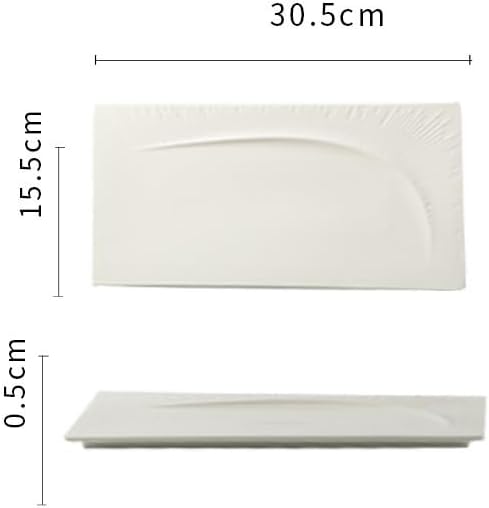 Kitchen Plates Creative Pure White Flat Plate Western Restaurant Steak Plate Simple Ceramic Tableware Restaurant Plates(Small)