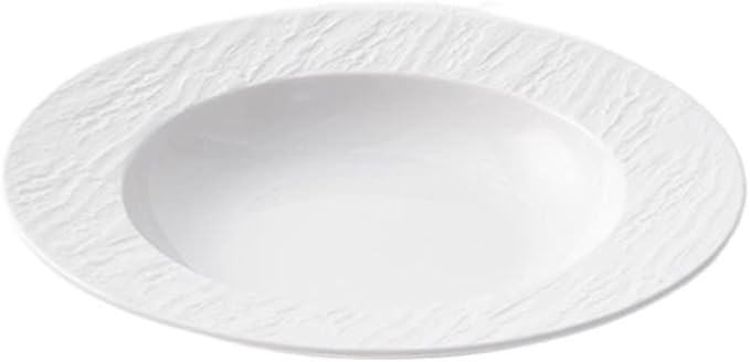 Dinner Plates Set Serving Plate Breakfast Plate Ceramic Straw Hat Plate Deep Dish Western Dinner Plate Salad Plate Hotel Tableware Kitchen Salad Bowl(A)