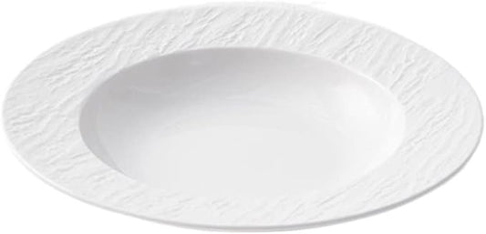 Dinner Plates Set Serving Plate Breakfast Plate Ceramic Straw Hat Plate Deep Dish Western Dinner Plate Salad Plate Hotel Tableware Kitchen Salad Bowl(A)