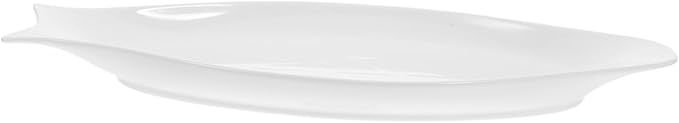 GLEAVI Pure White Oval Plate Ceramic Steamed Plate Household Kitchen Serving Platter for Home and Restaurant Use