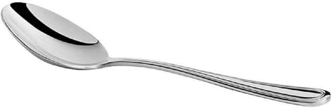TrueCraftware- 9-3/4” Luxor Solid Spoon Stainless Steel Set of 2- Serving Utensils Spoon Flatware Basting Serving Cutlery Kitchen Tableware Buffet Serving Utensils for Home Kitchen and Restaurant