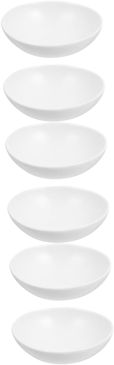 6 Pcs Ingot Bowl Mustard Bowl Appetizer Plates Ceramic Condiment Dishes Sauce Dishes Ceramic Household Bone Bowls Ceramic Dipping Plates Small Ceramics Delicate Dip in Water White