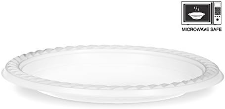 Basix [200 Count] Disposable 7 inch White Plastic Luncheon Plates, Microwavable, Great For Events, Home, Office, Wedding, Parties, or Everyday Use, 2 Packs